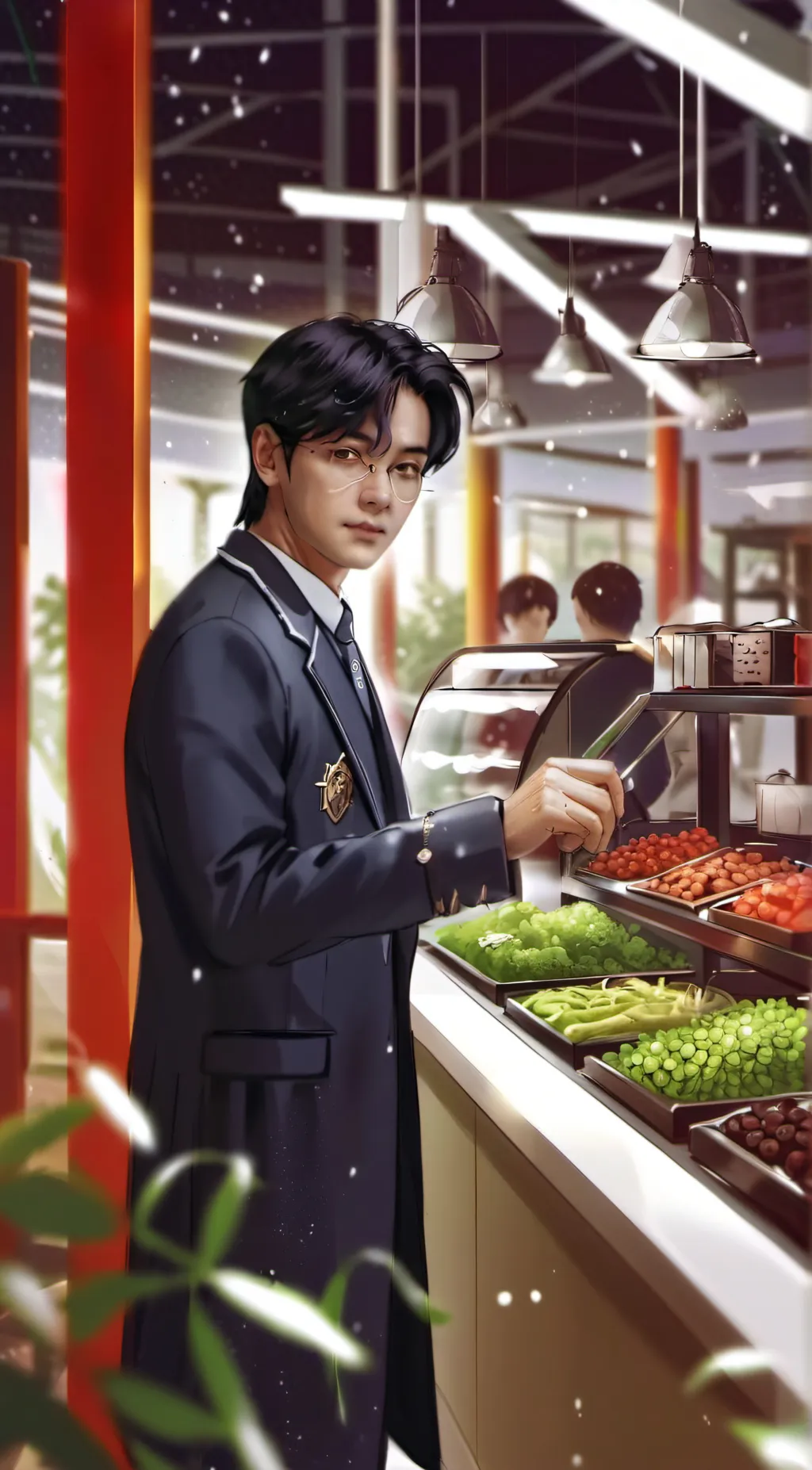 ai character: crazy v BTS background