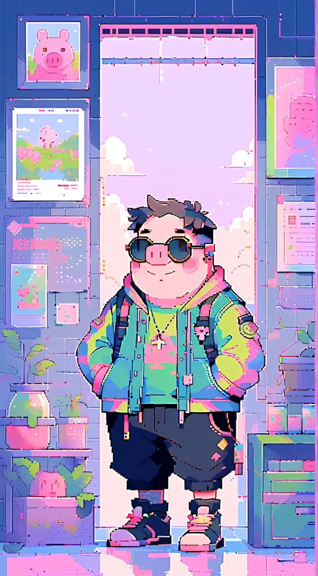 ai character: George pig background