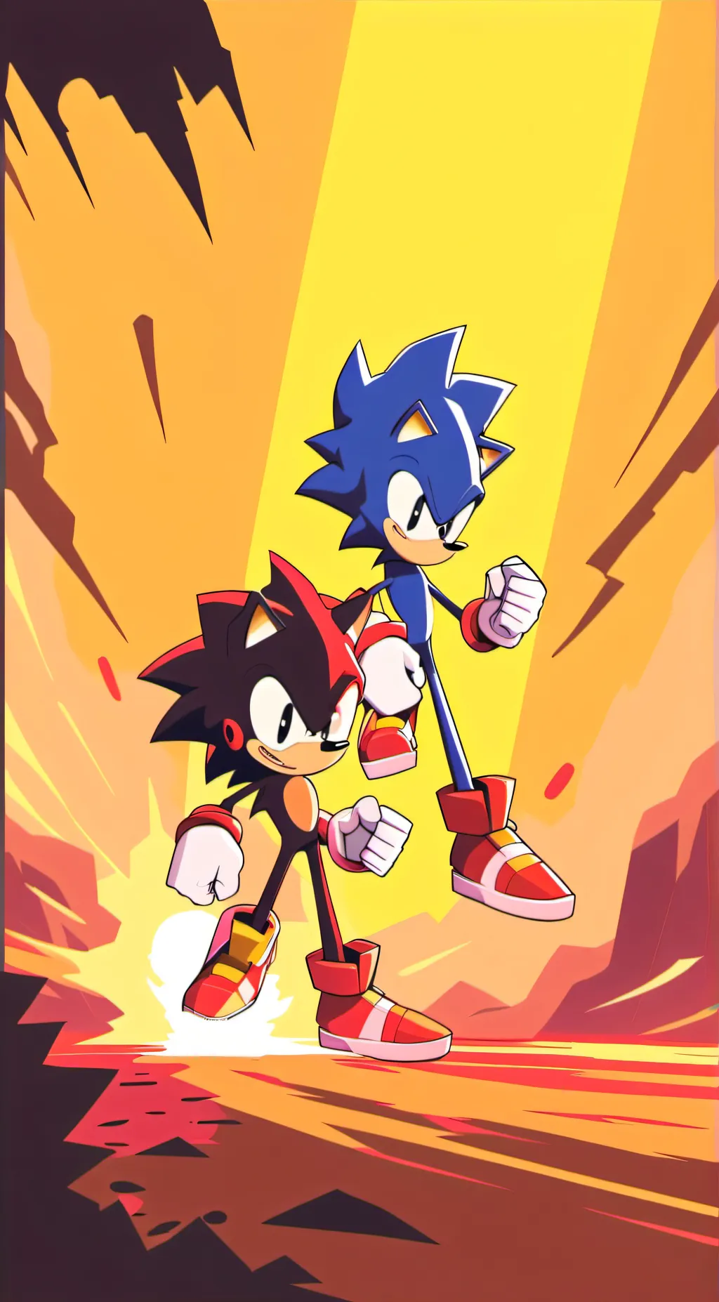 ai character: Sonic and shadow background
