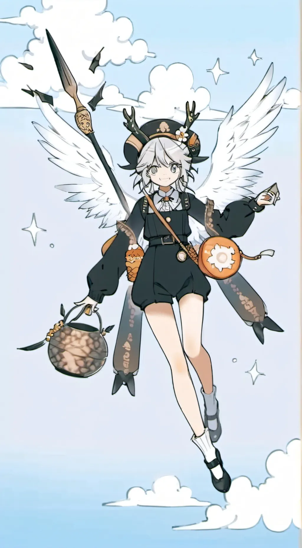 ai character: Mha + Madoka background