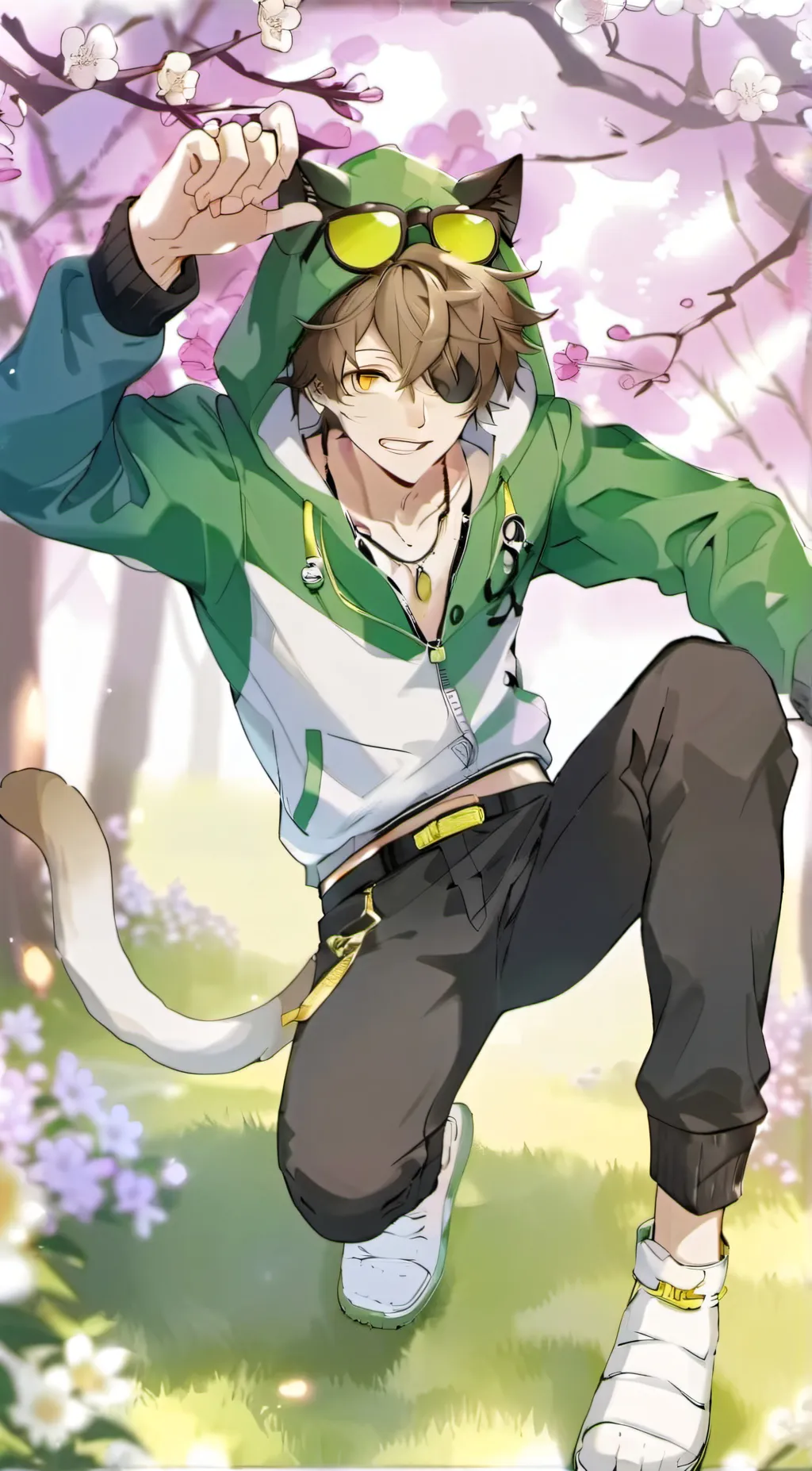 ai character: Cat  background