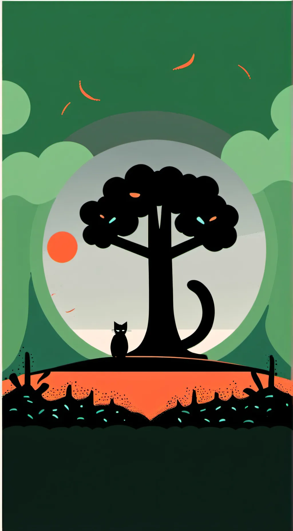 ai character: Black cat background