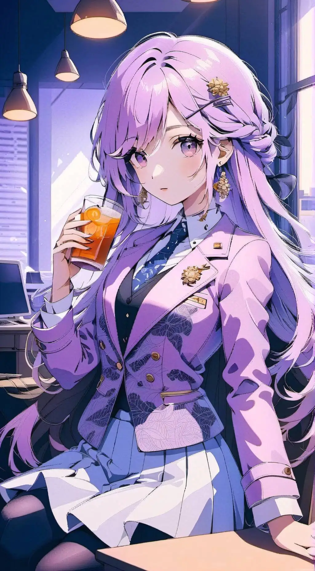 ai character: Violet  background