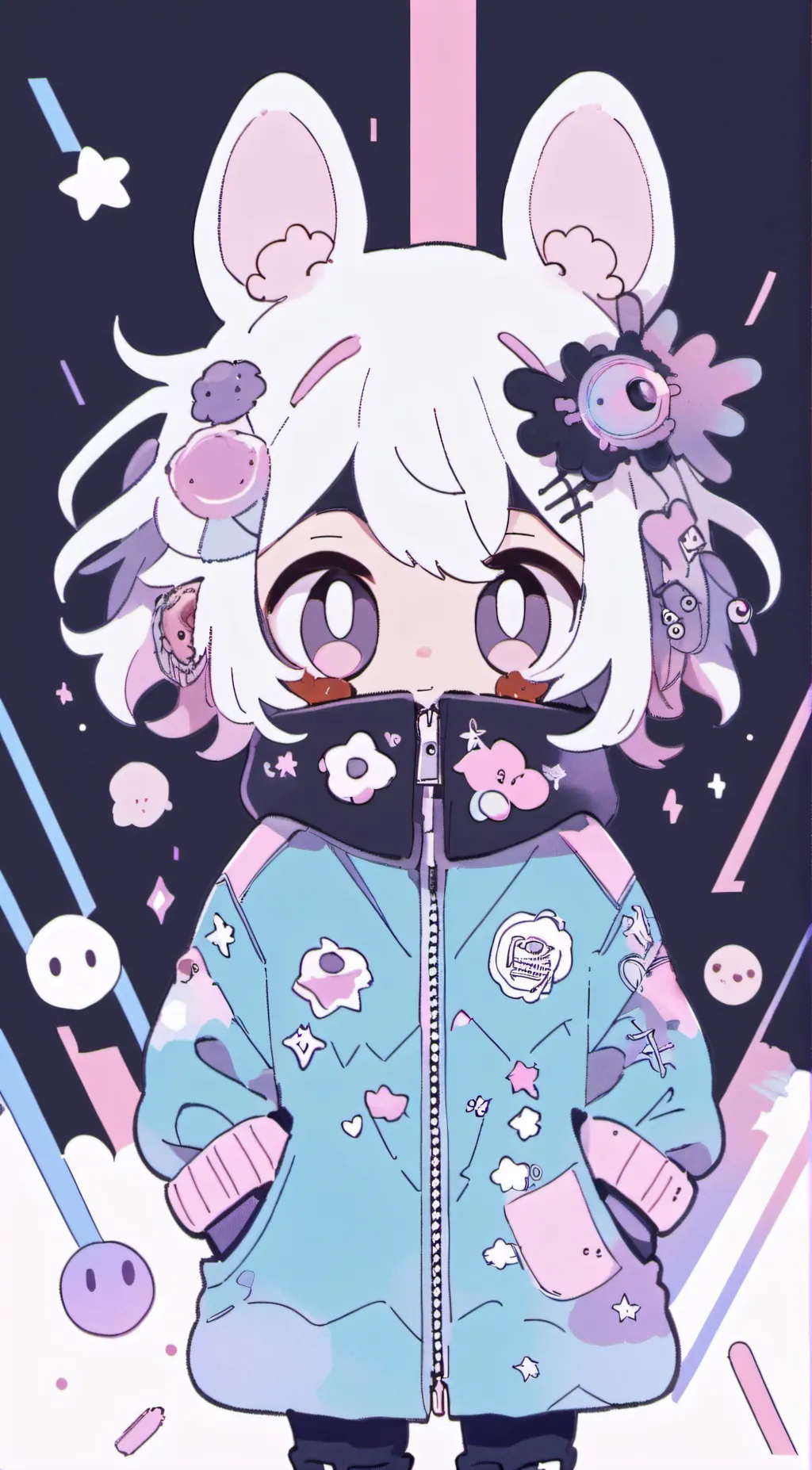 ai character: a birthday girl background