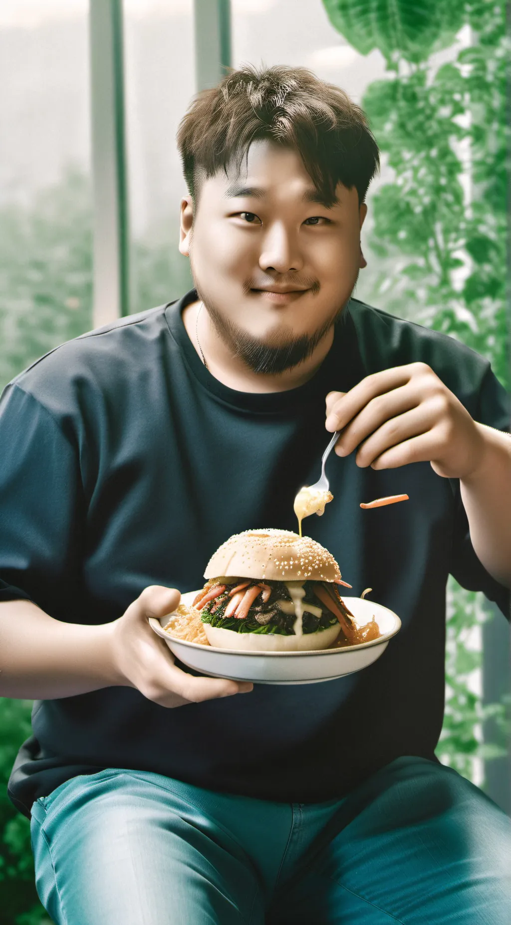 ai character: mukbang  background