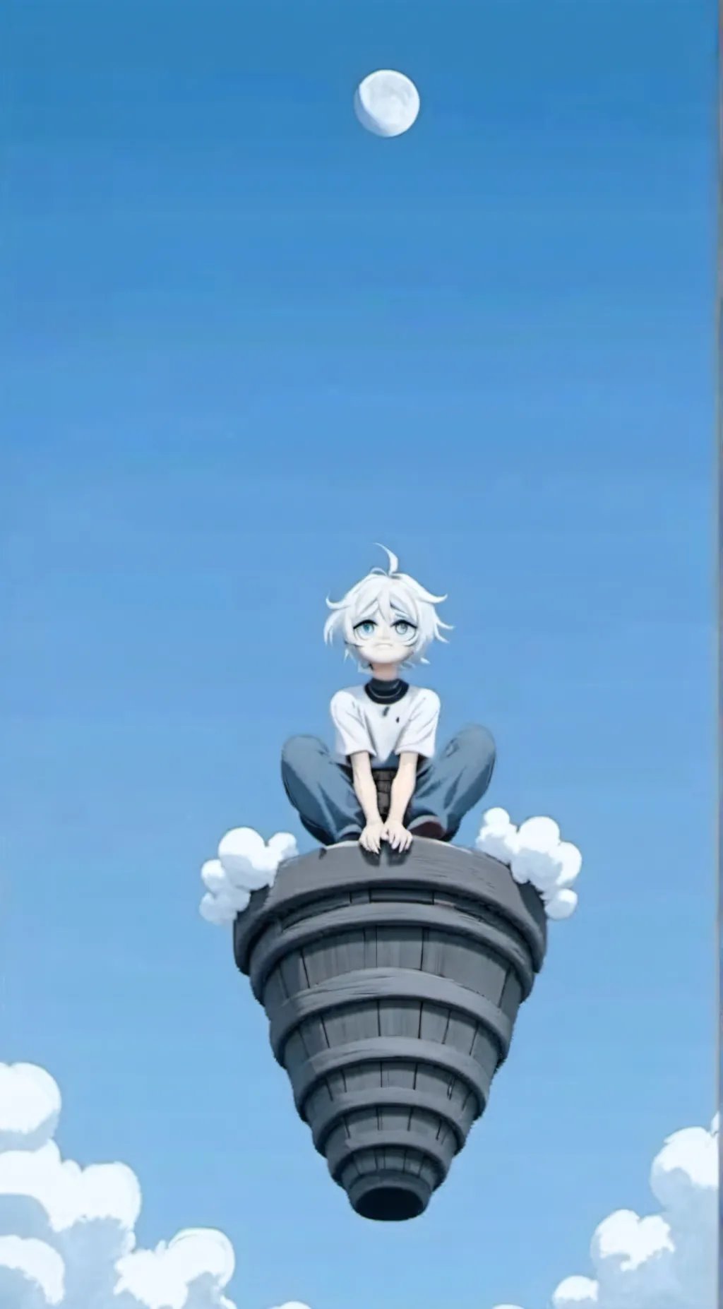 ai character: cat blanc background