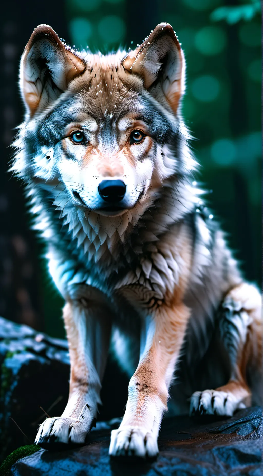 ai character: Baby wolf  background