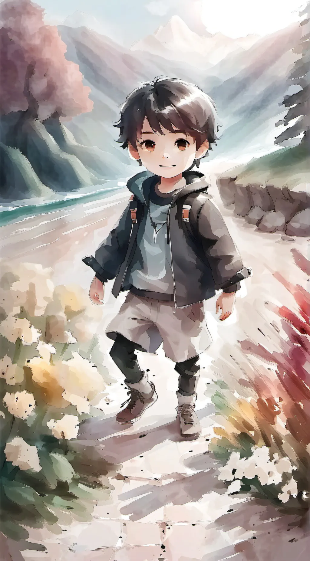 ai character: Cute 5 year old background