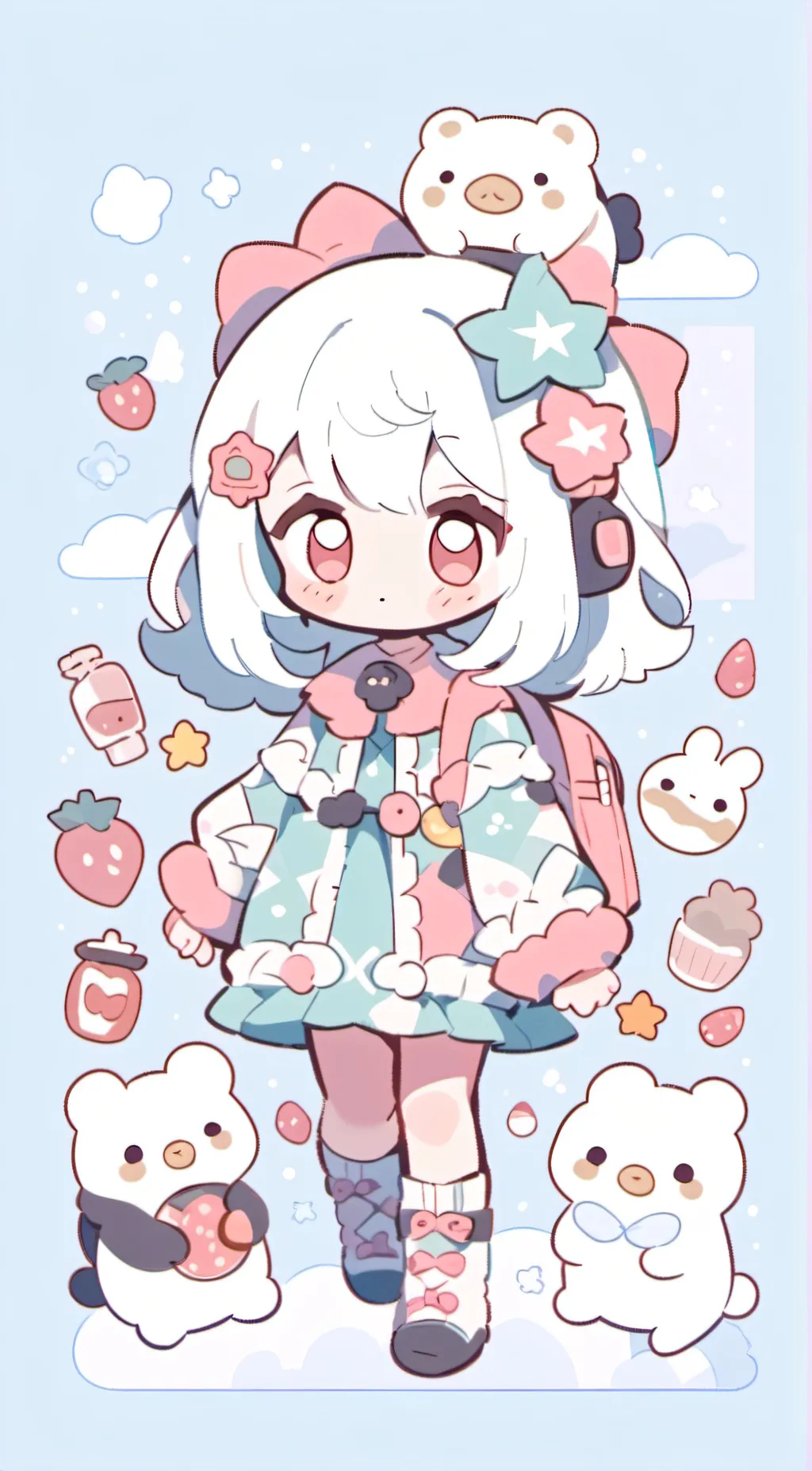 ai character: Hello Kitty background