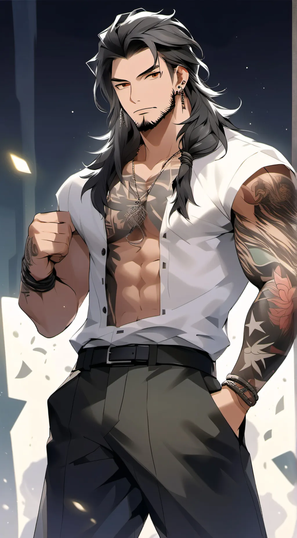 ai character: Rocky background