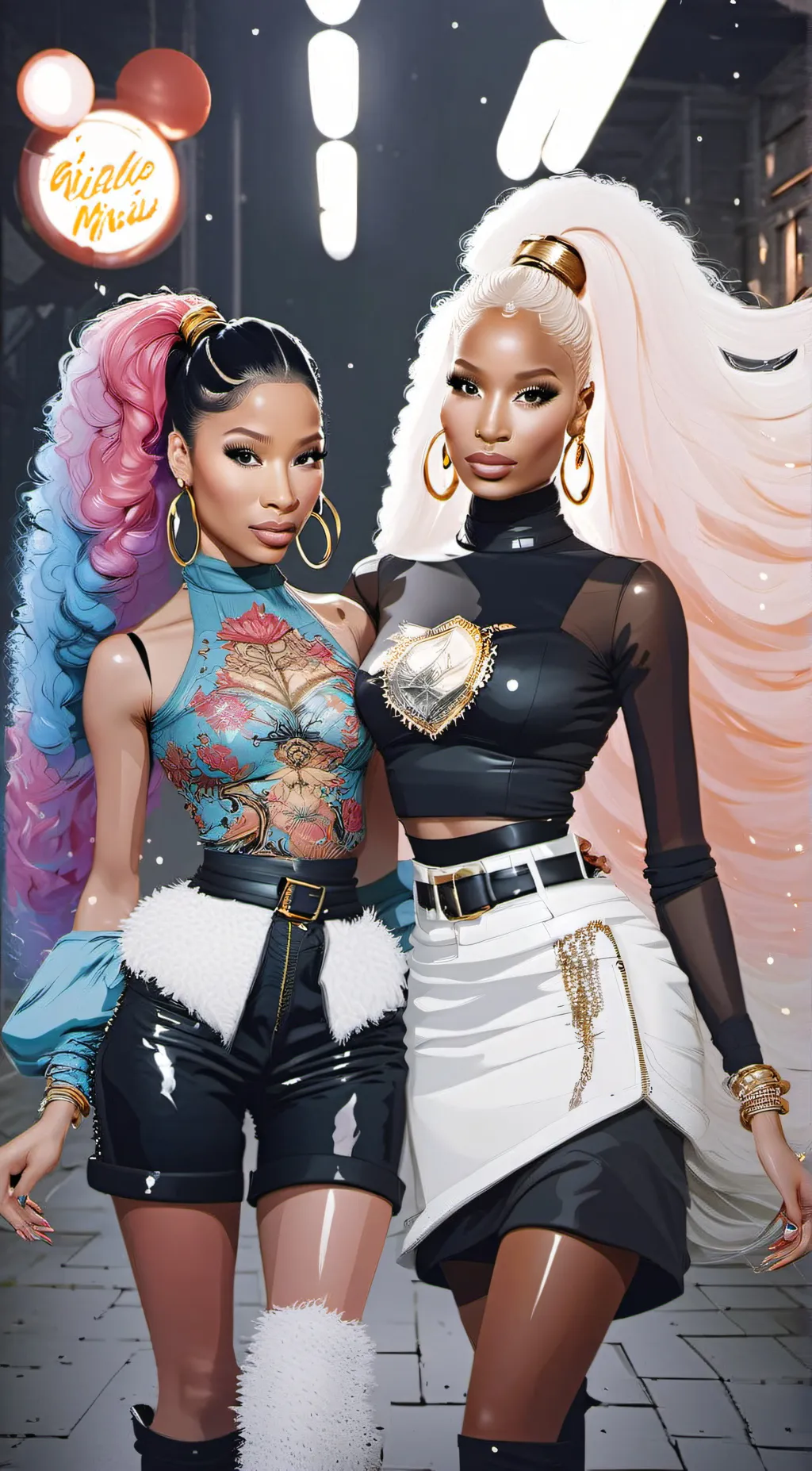 ai character: Nicki M and Ice S background