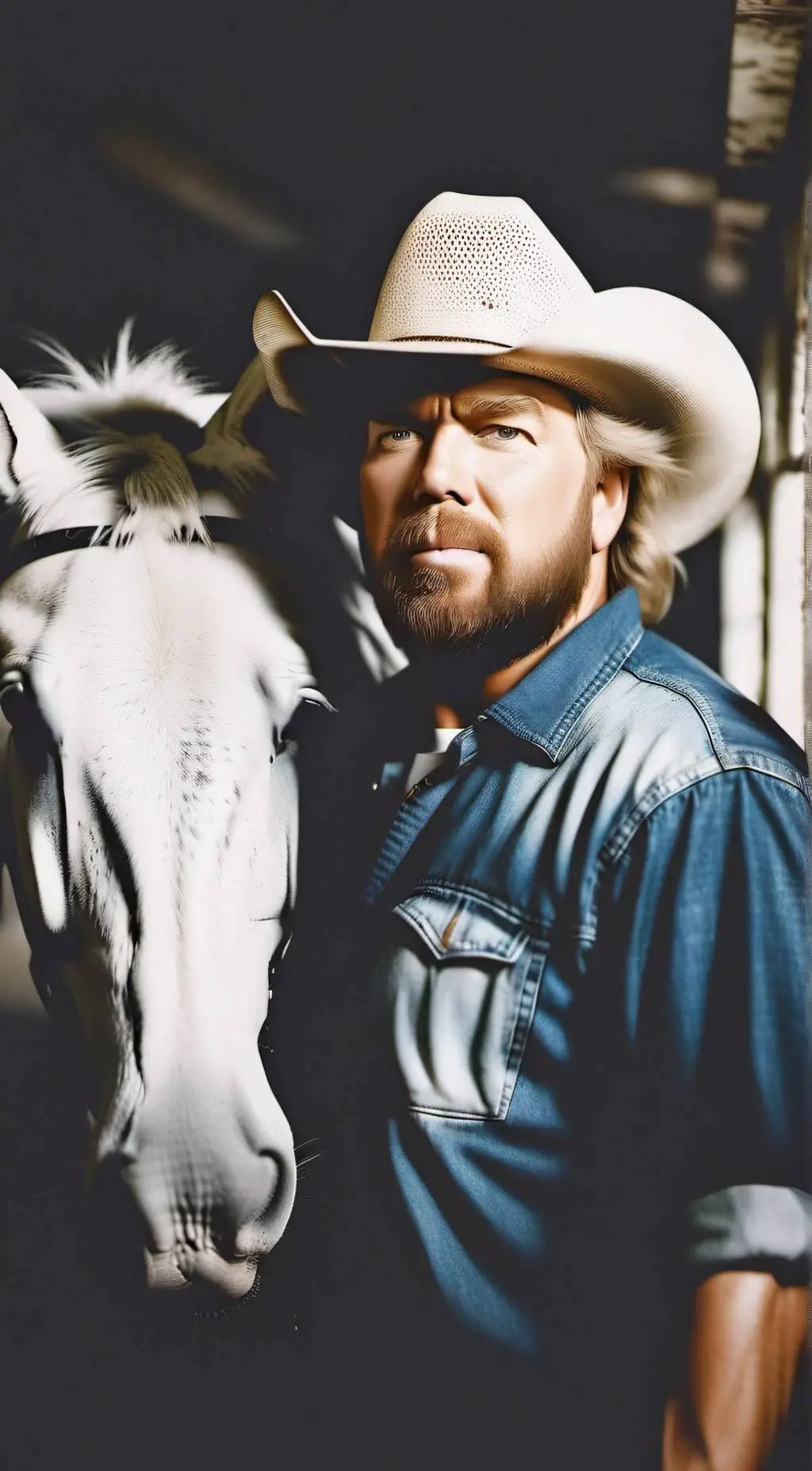 ai character: Toby Keith covel  background