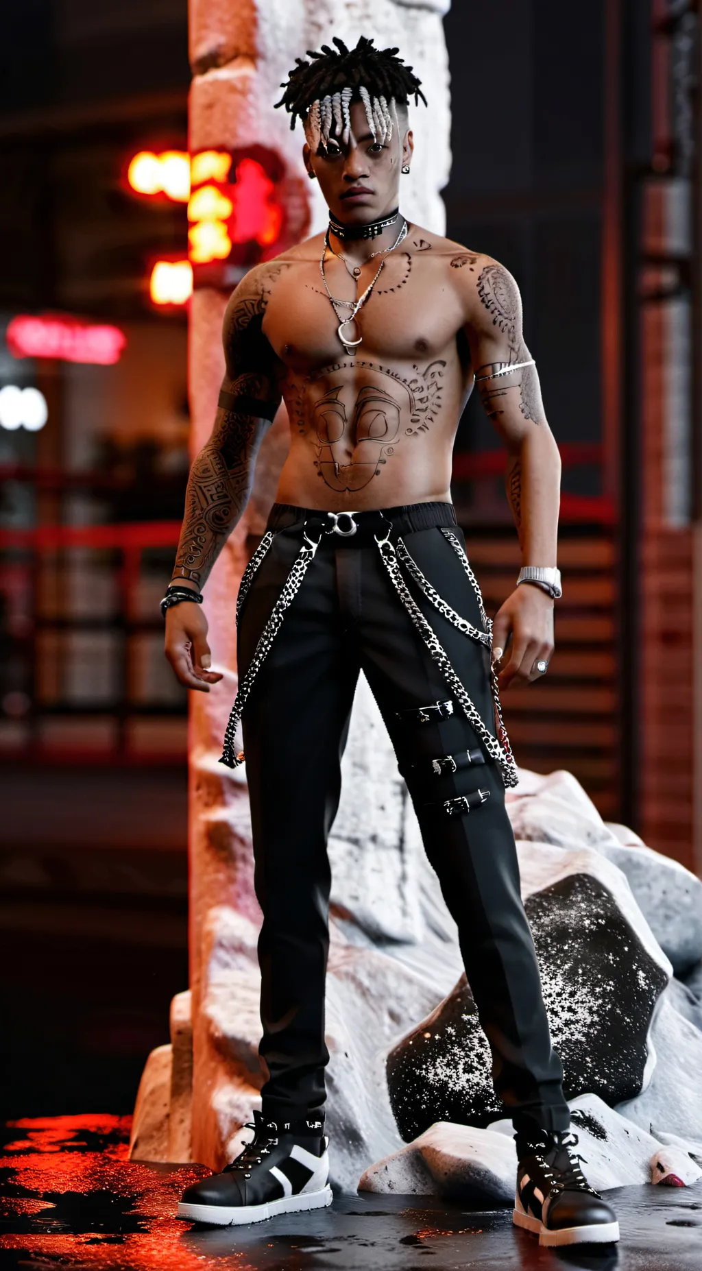 ai character: XXXTENTACION background