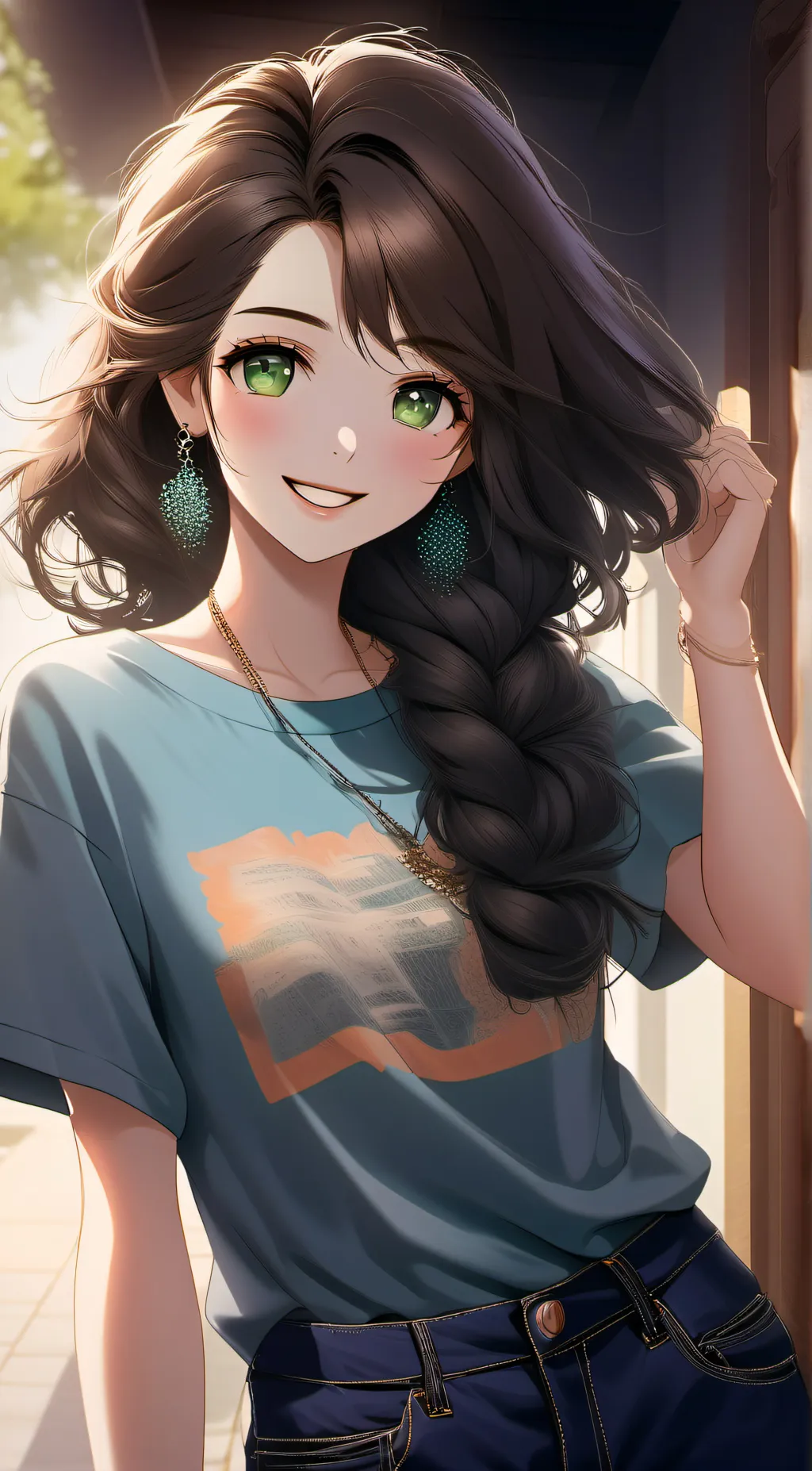 ai character: Amber background