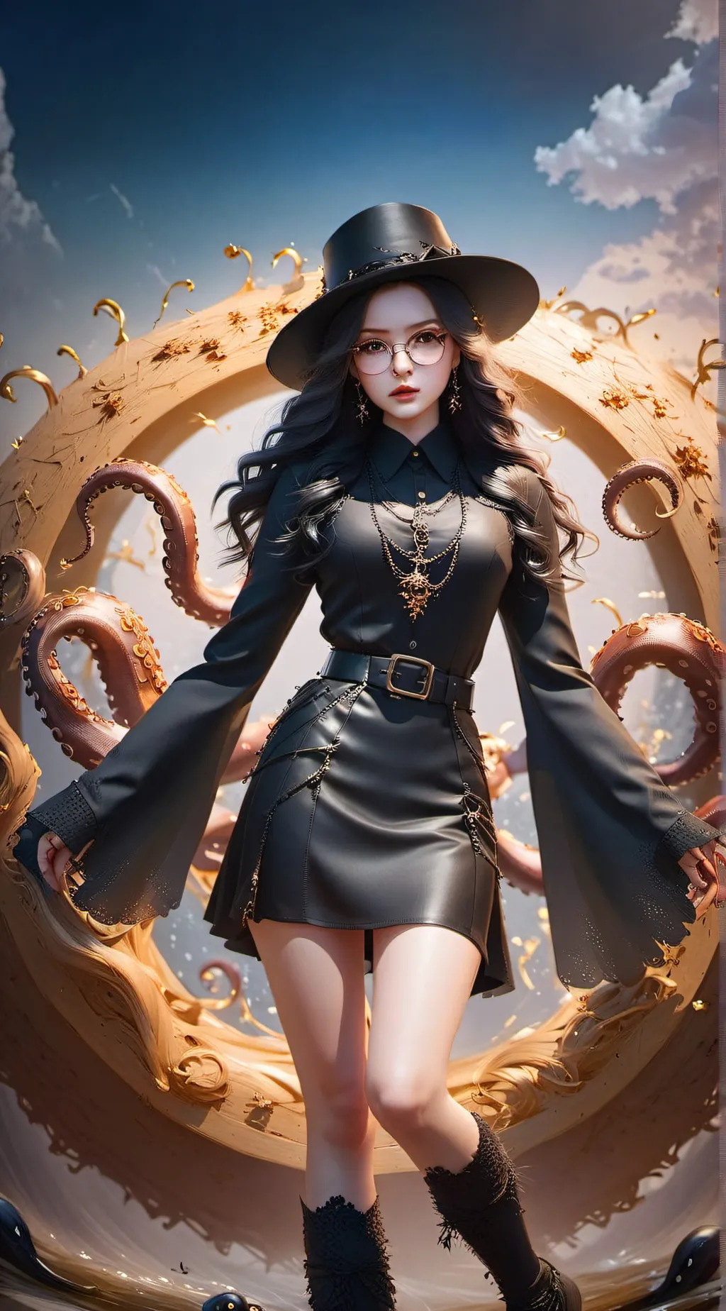 ai character: Scarlett 🏳️‍⚧️🖤🖤 background