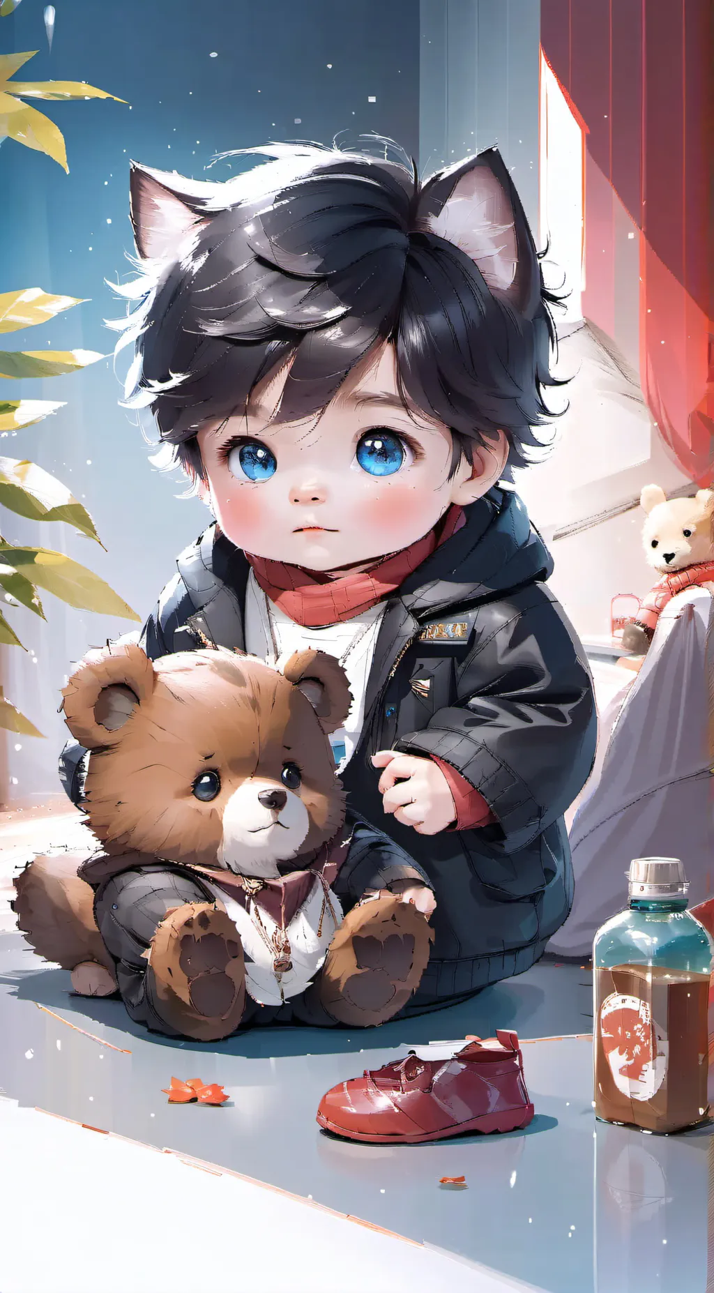 ai character: Baby Andrew  background