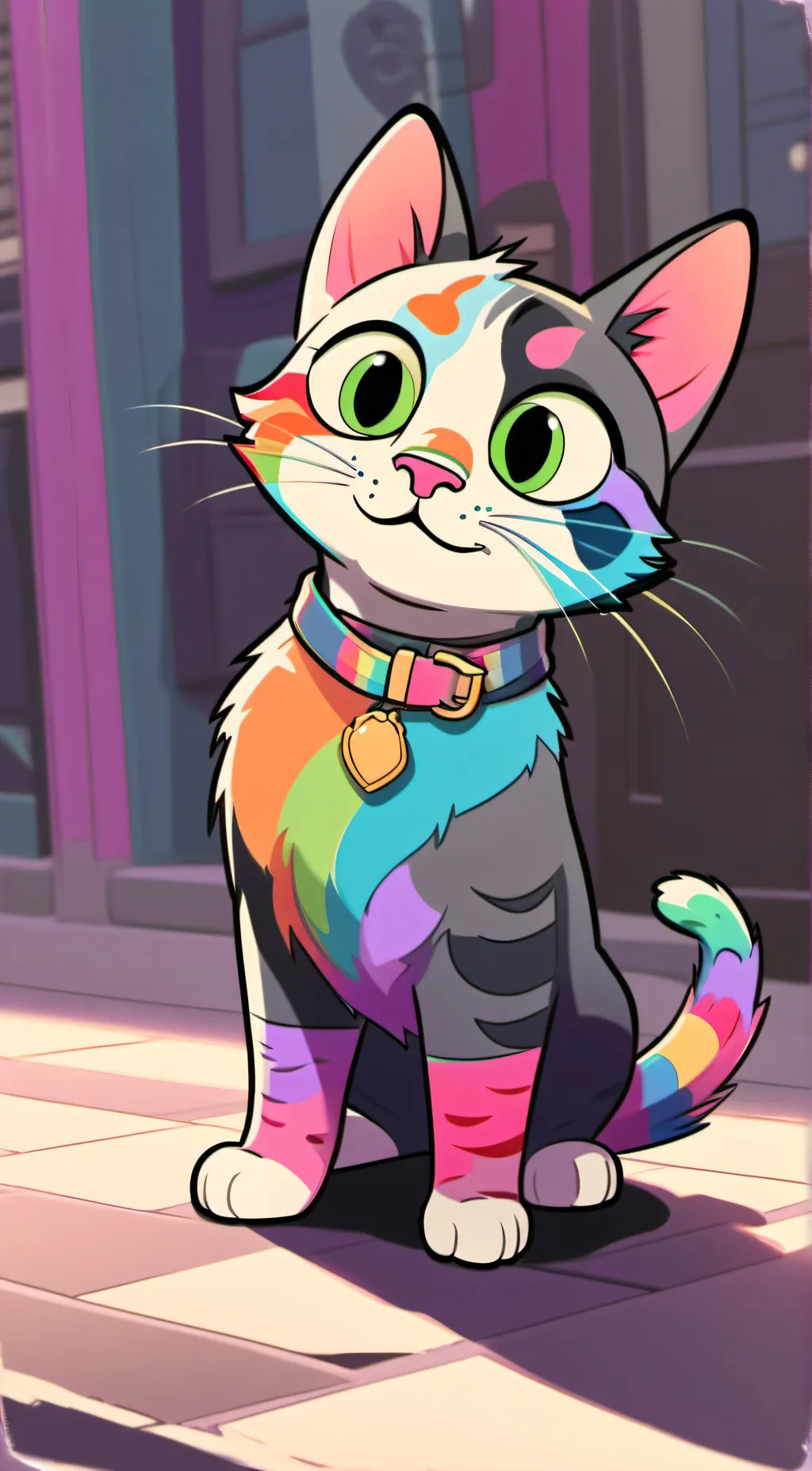 ai character: rainbow catnap background