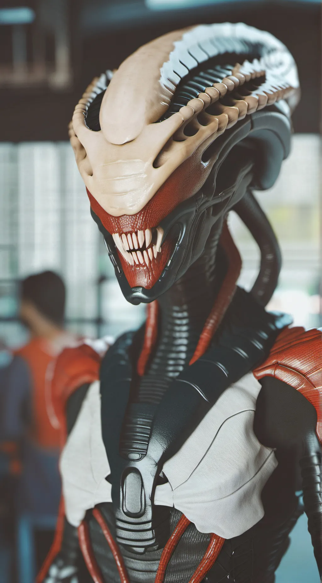 ai character: xenomorph queen  background