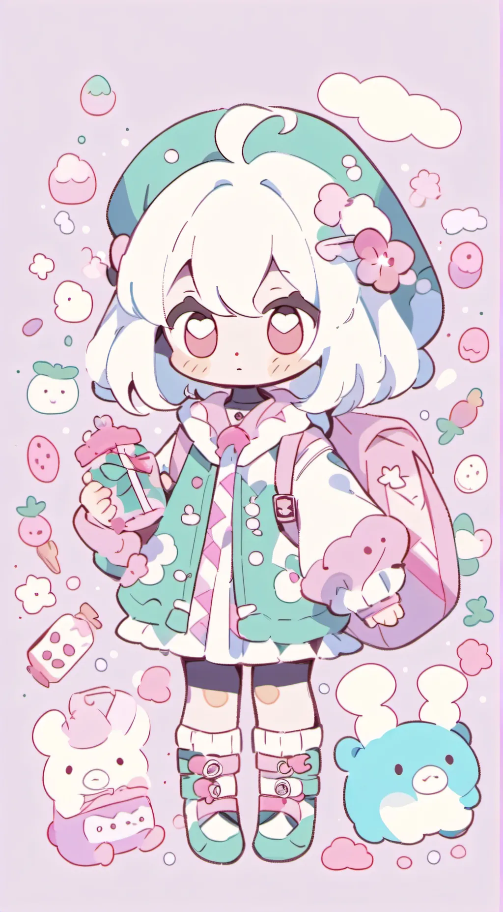 ai character: smiling critters  background