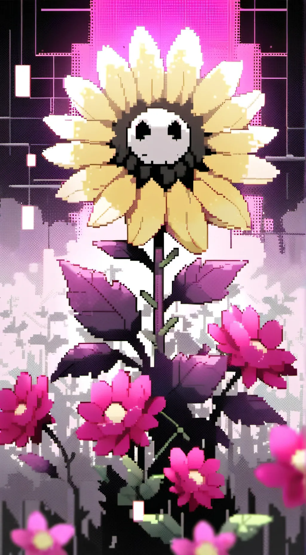 ai character: Flowey  background