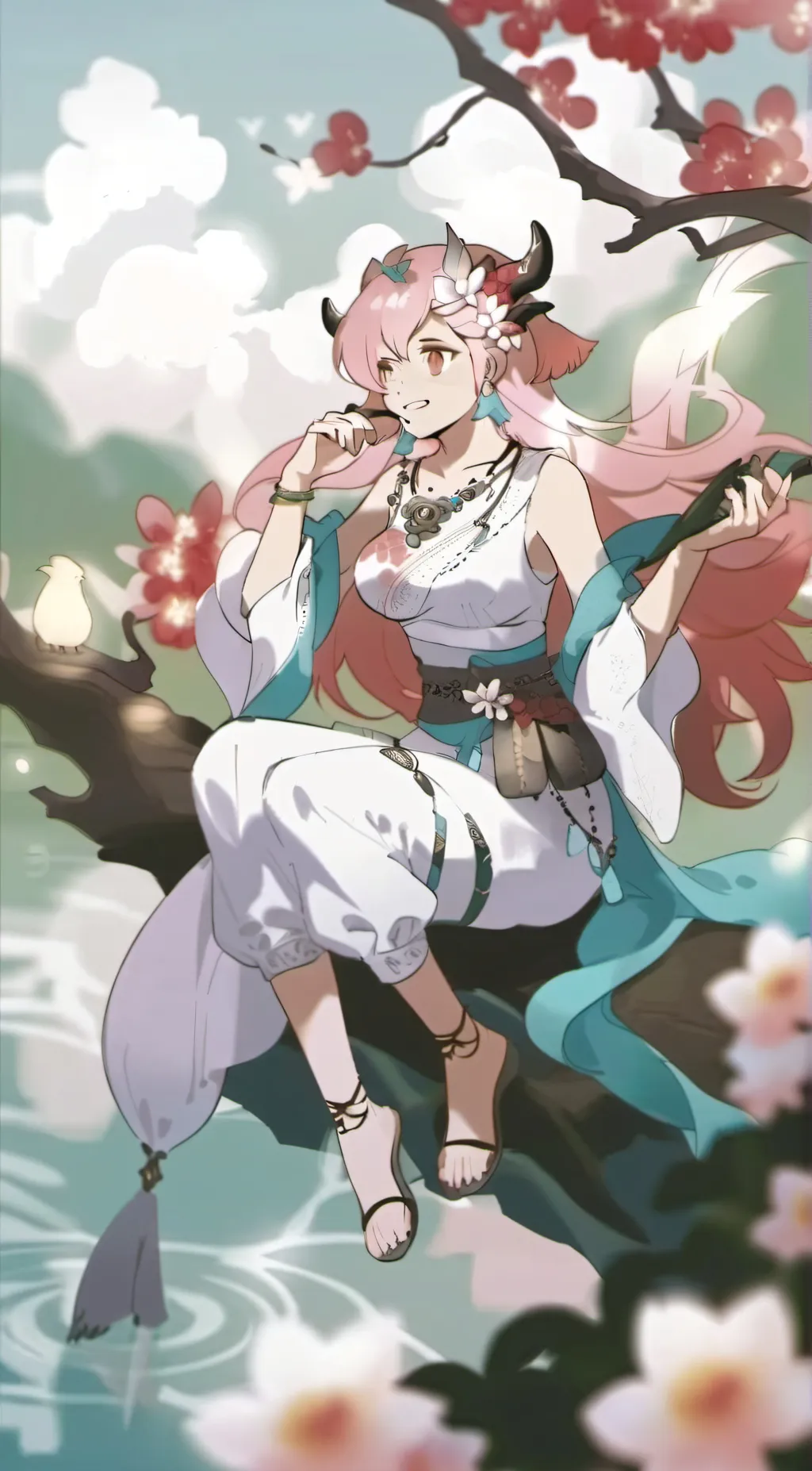 ai character: Kawai shork kp background