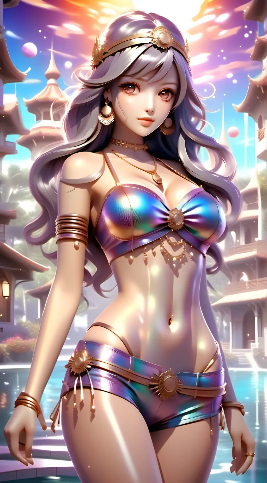 ai character: Aphmau beach background