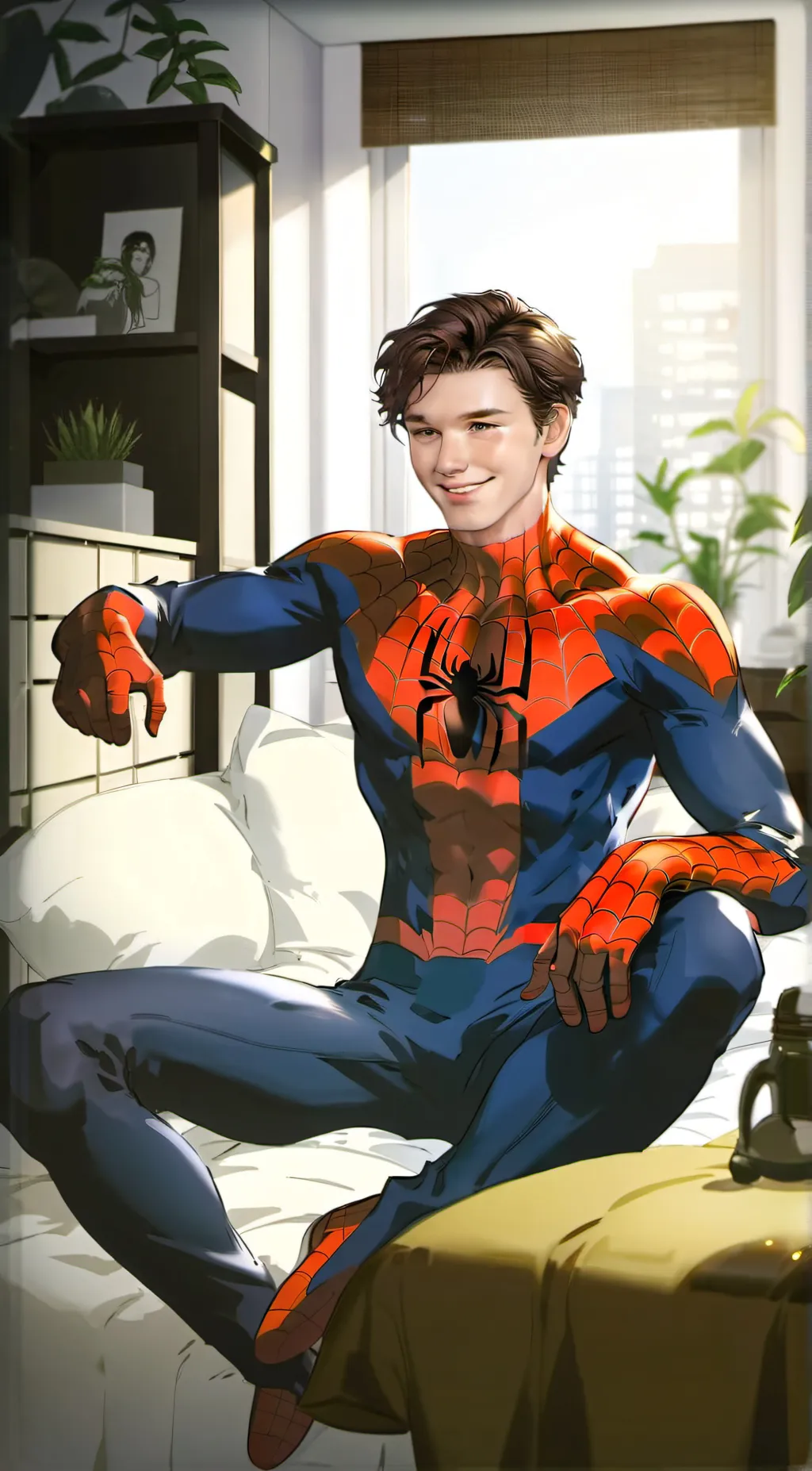 ai character: Peter Parker  background