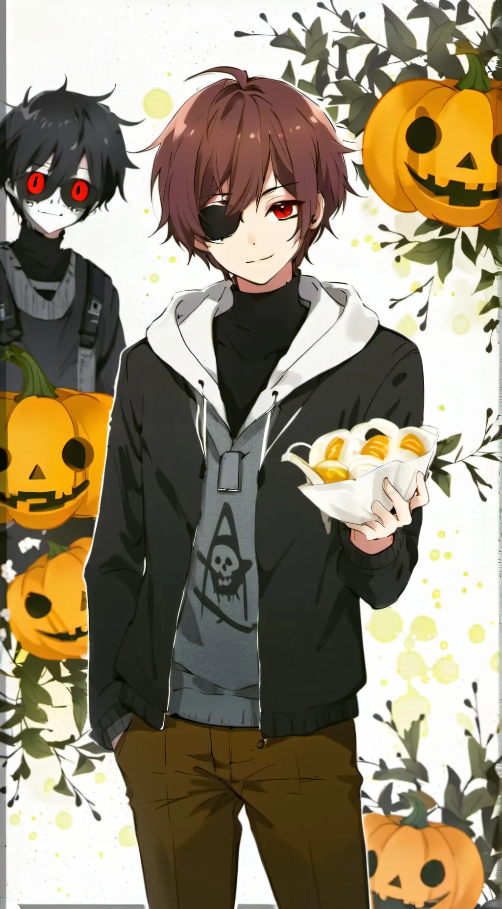 ai character: Masky creepypasta  background