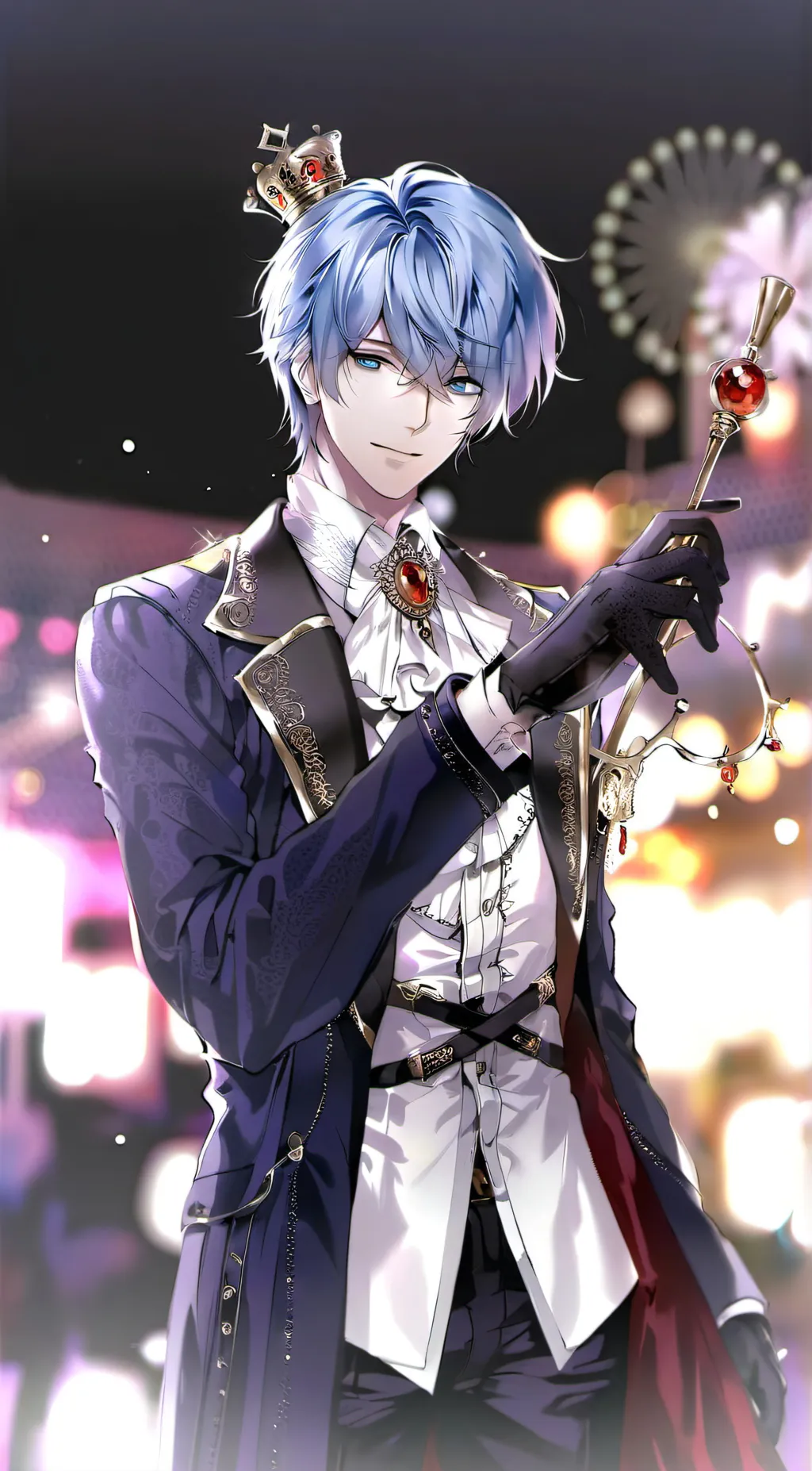 ai character: blue x green background