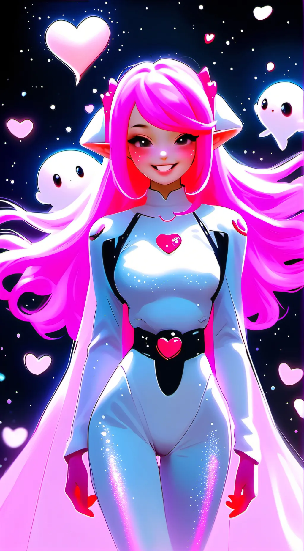 ai character: Elizabeth Pink background