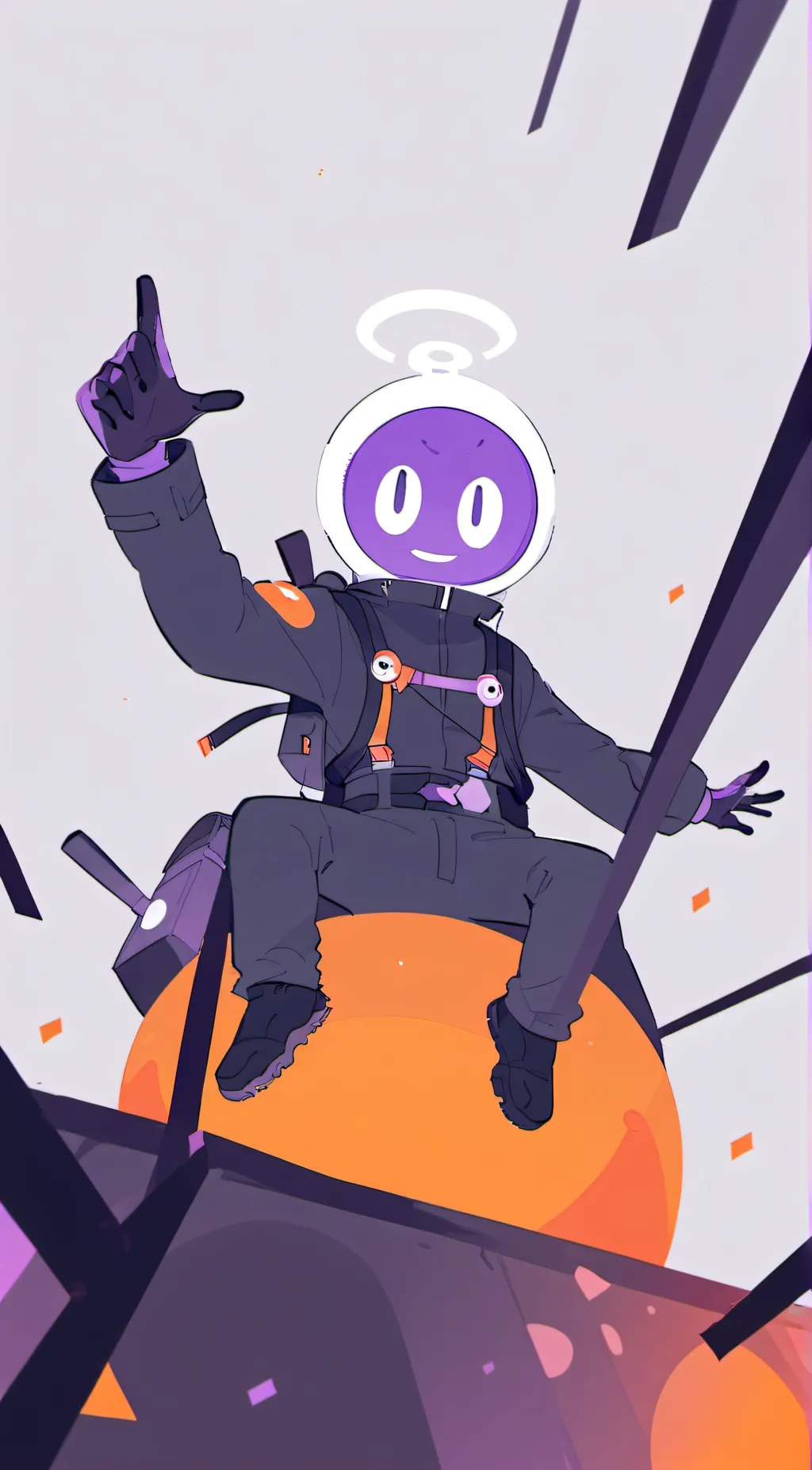 ai character: Purple background