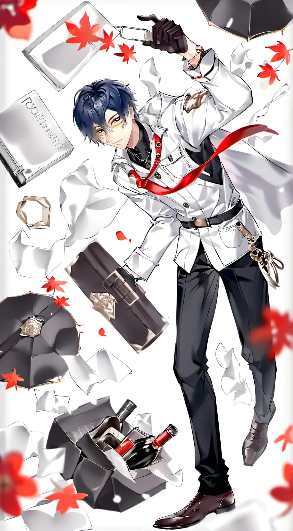 ai character: ✷Red :as human background