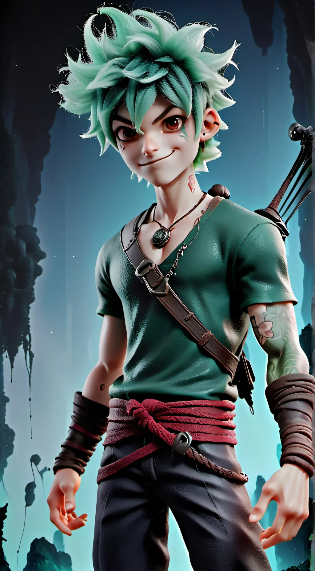 ai character: salid fingers background