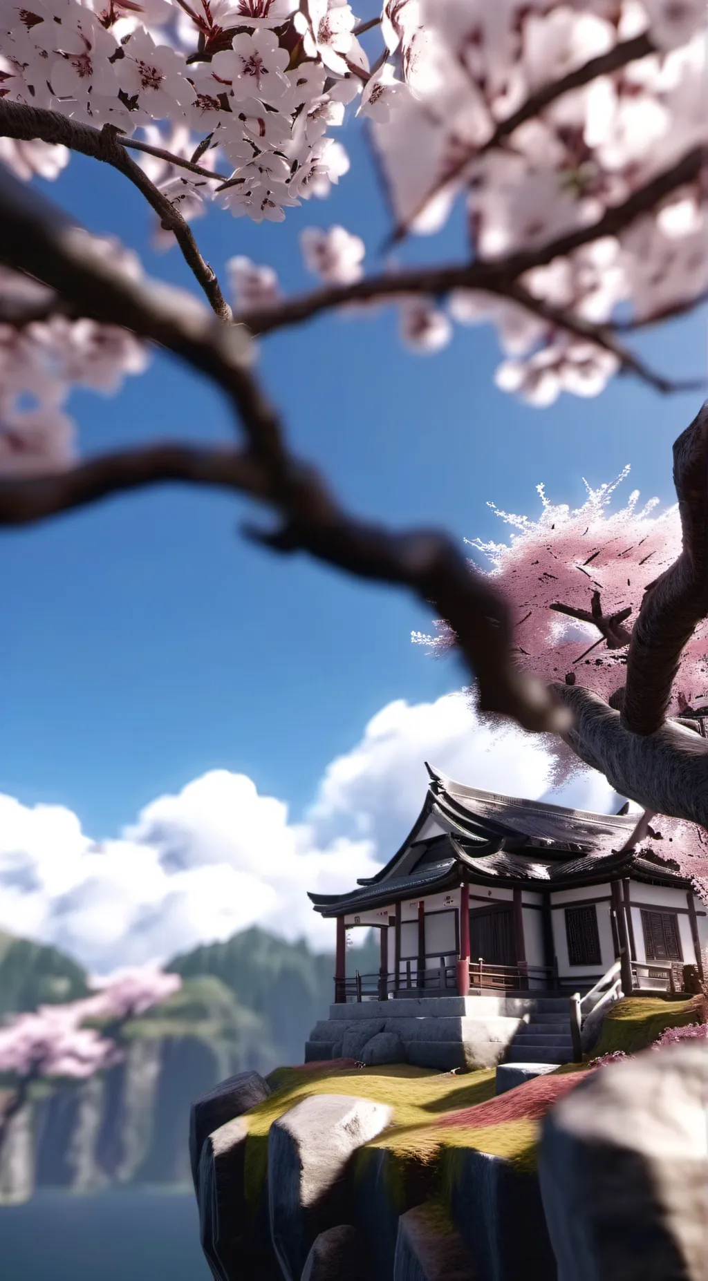 ai character: cherryblossom tree background
