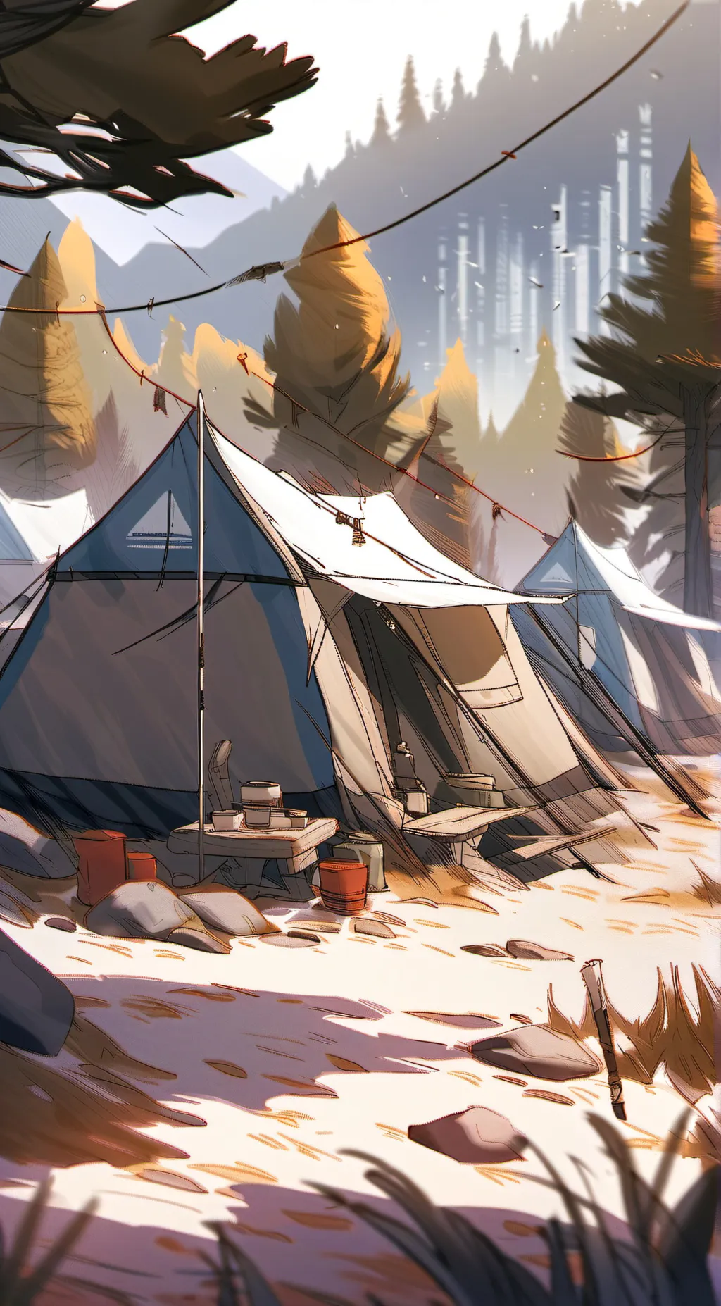 ai character: Doom's day Camp background