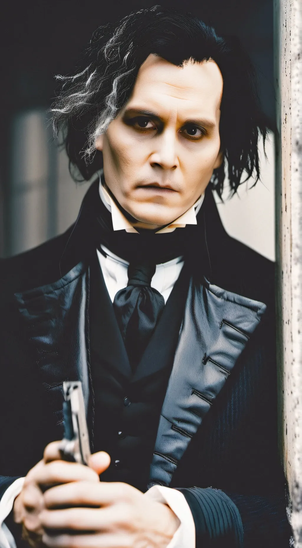 ai character: Sweeney Todd  background