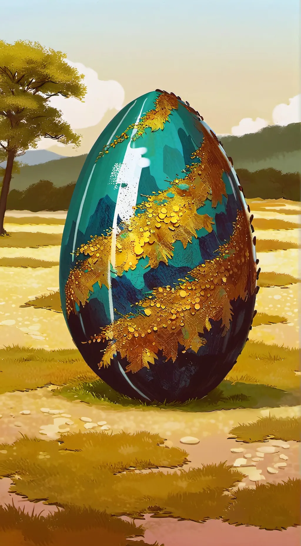 ai character: Cyan background