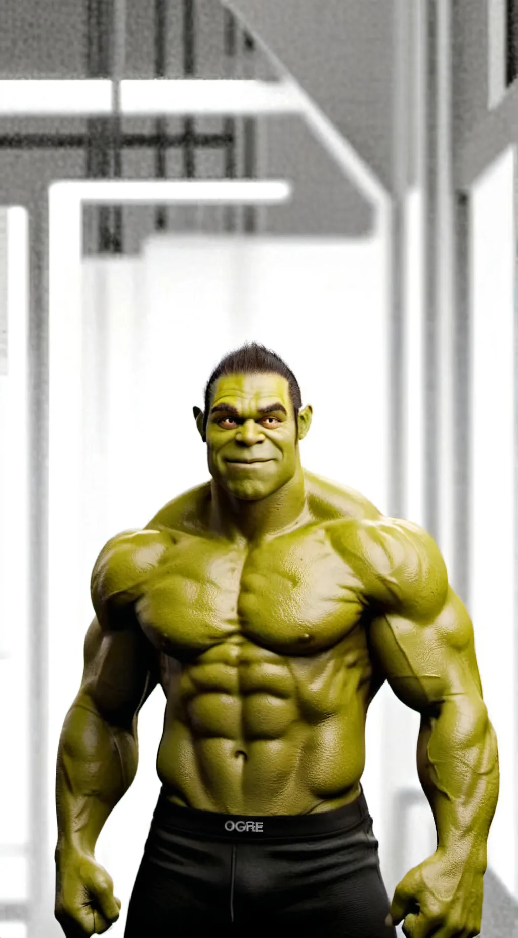 ai character: Shmexy shrek background