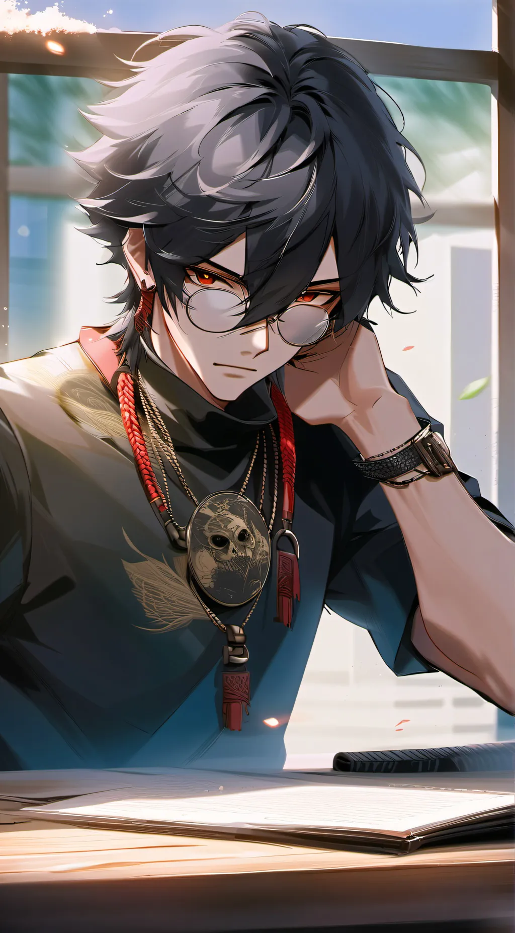 ai character: Damien  background