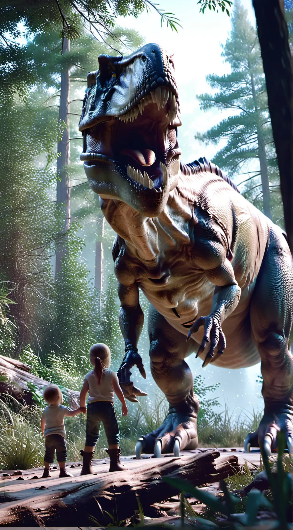 ai character: Dinosaur island!!  background