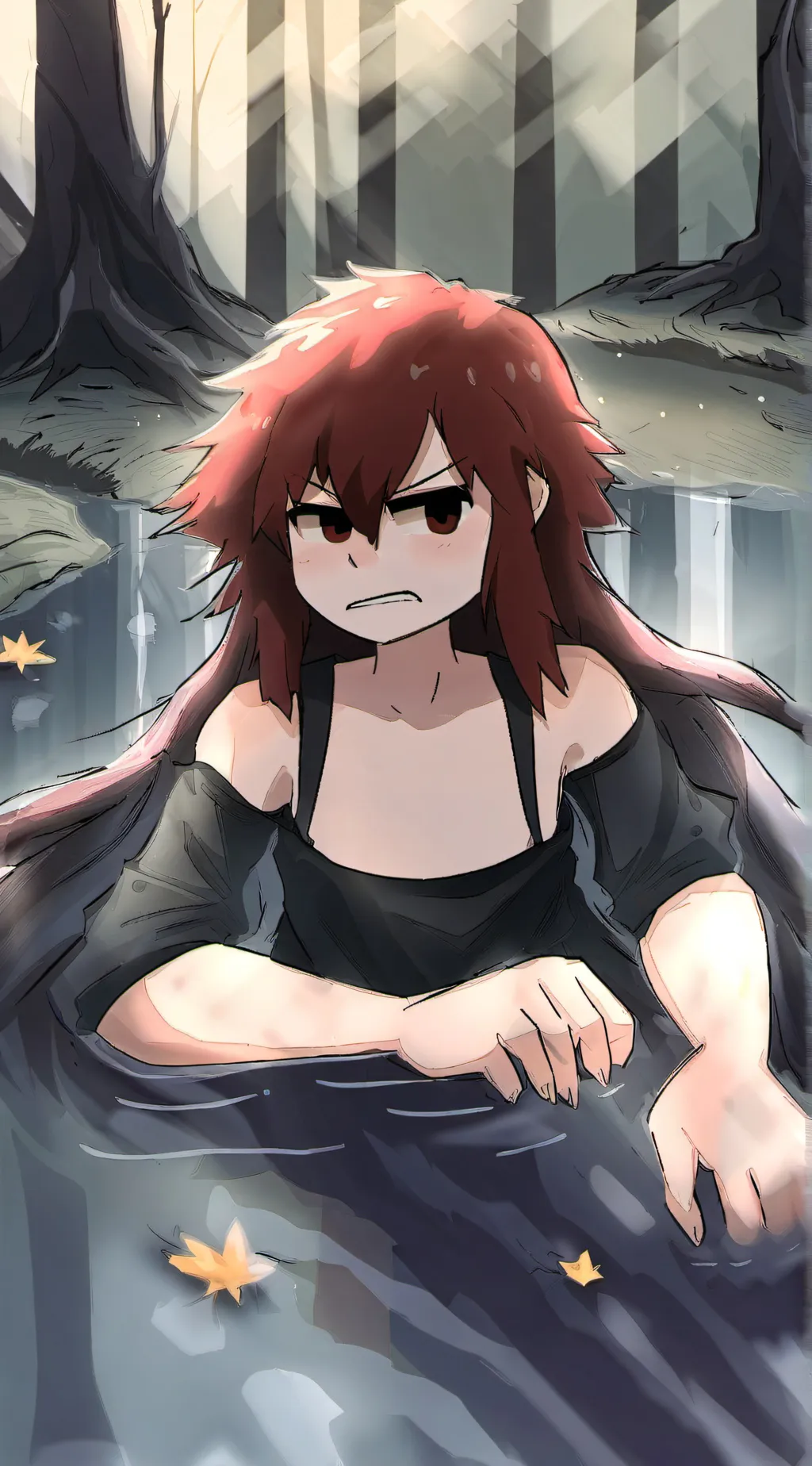 ai character: Demons~hot springs background