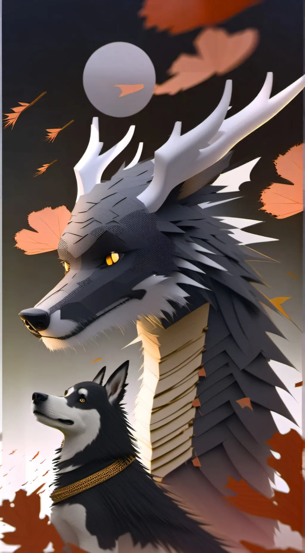 ai character: Dragon with button background