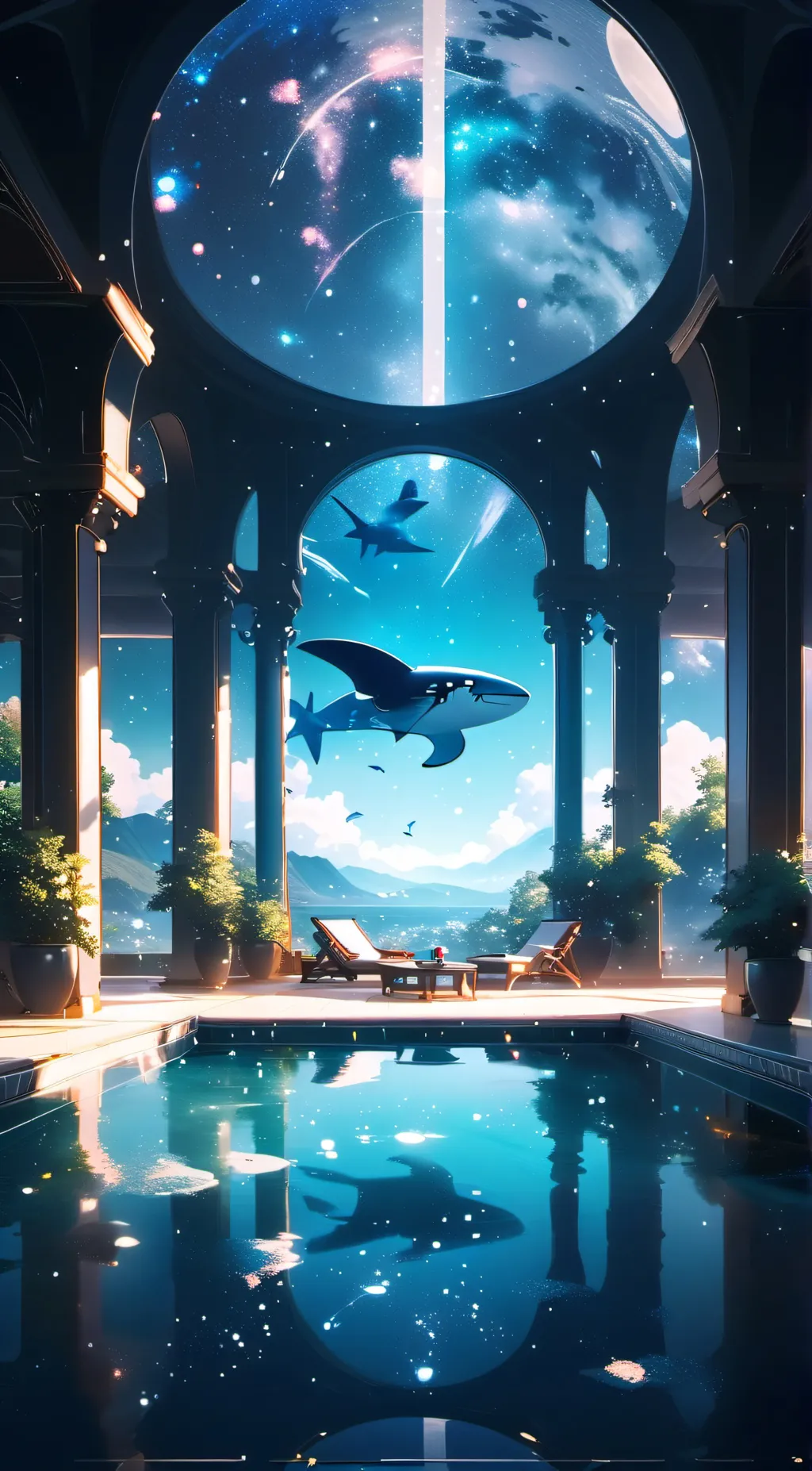 ai character: fpe pool day! background