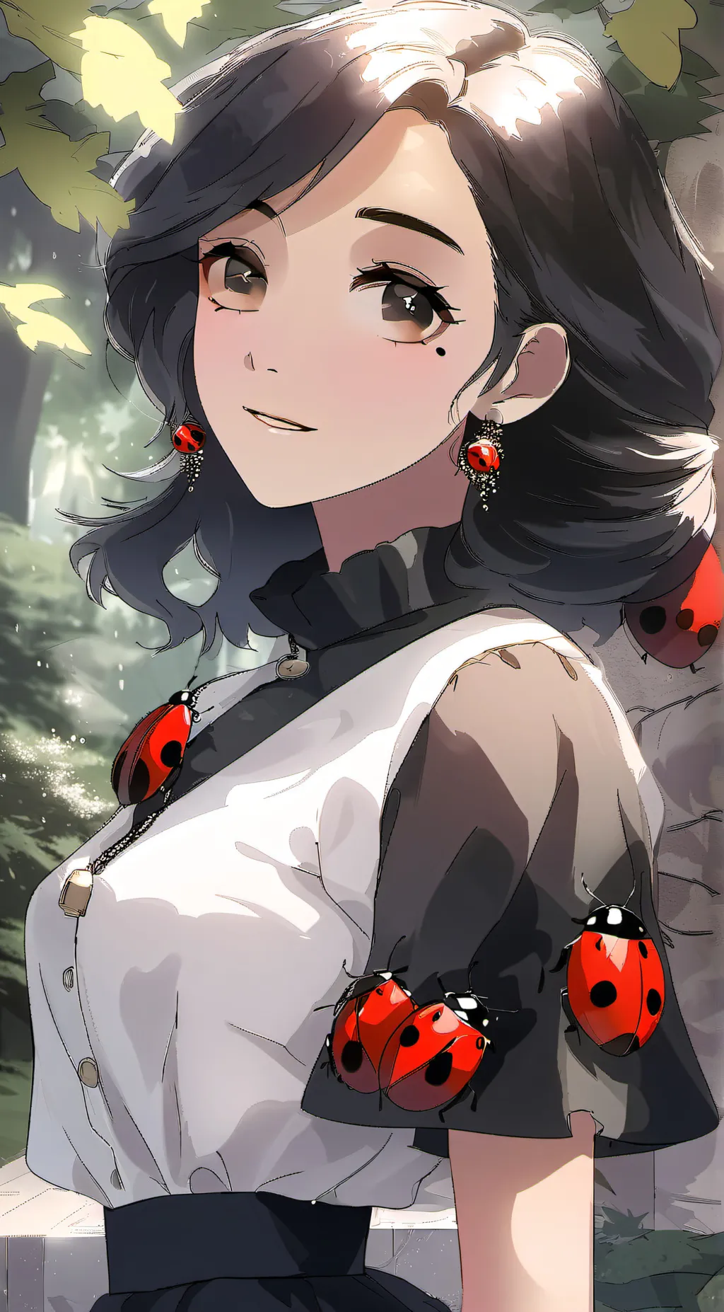 ai character: Ladybug  background