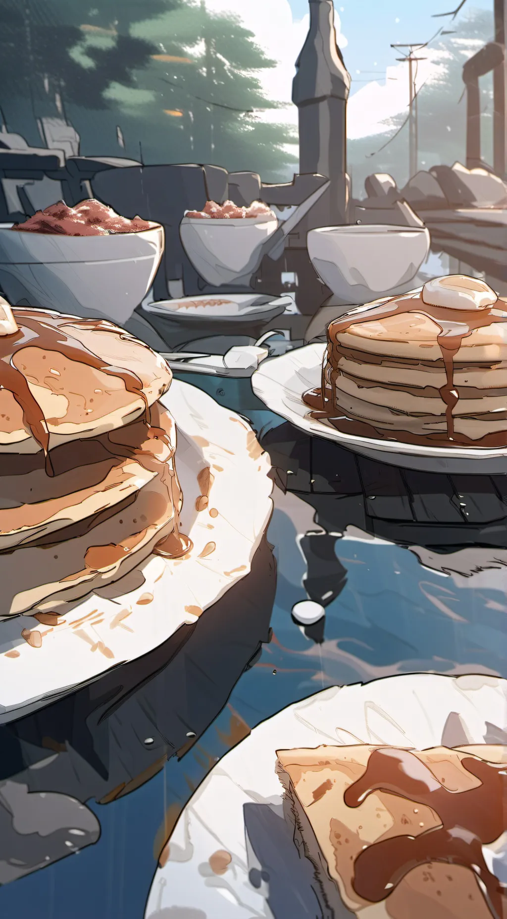 ai character: Pancake meme background