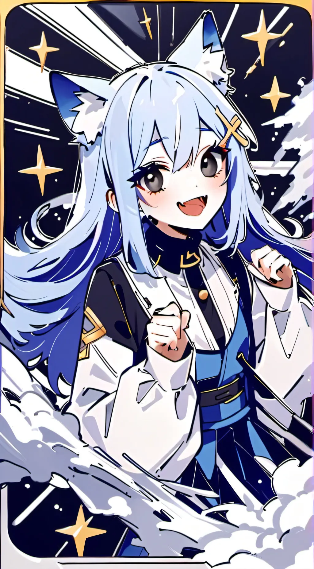 ai character: Silver background