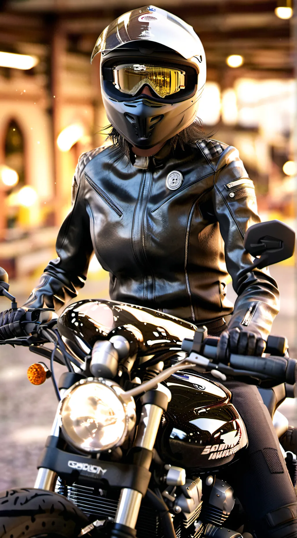ai character: Women biker background