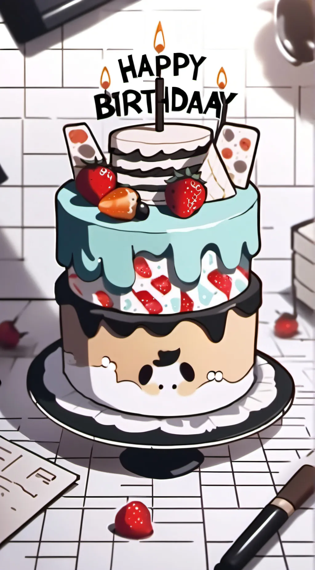 ai character: happy birthday  background