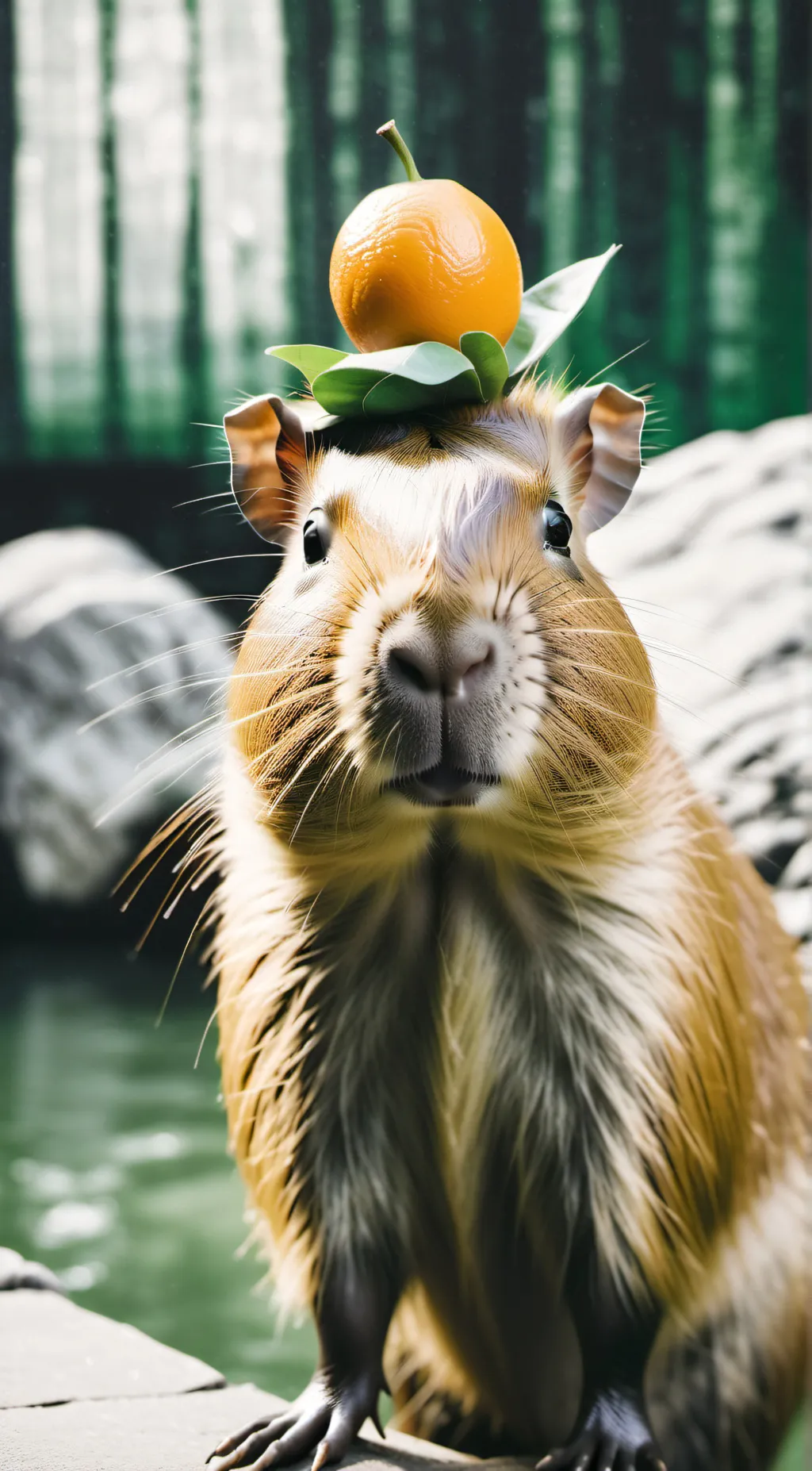 ai character: CAPYBARA background