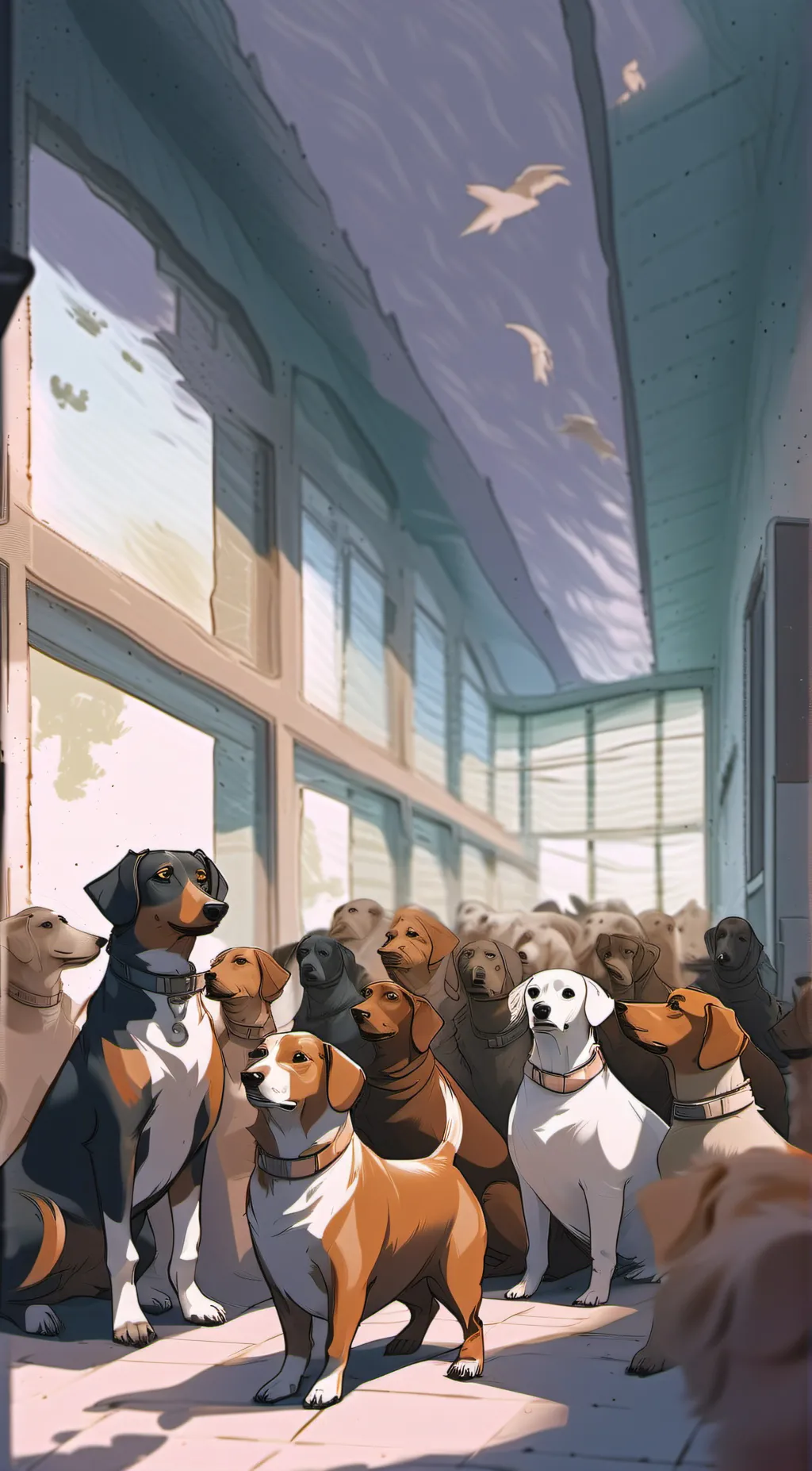 ai character: puppy School background